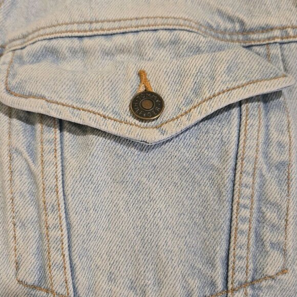 Vintage Tommy Hilfiger Jean Jacket Denim Trucker 90s Distressed Faded Mens Med.. - Picture 10 of 16